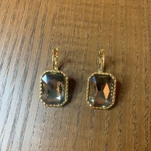 PRELOVED GOLD TONE GEMSTONE COSTUME EARRINGS